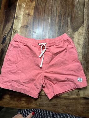 Trunks Swim Shorts Size M Coral Pink Cotton Drawstring Elastic Waistband Summer